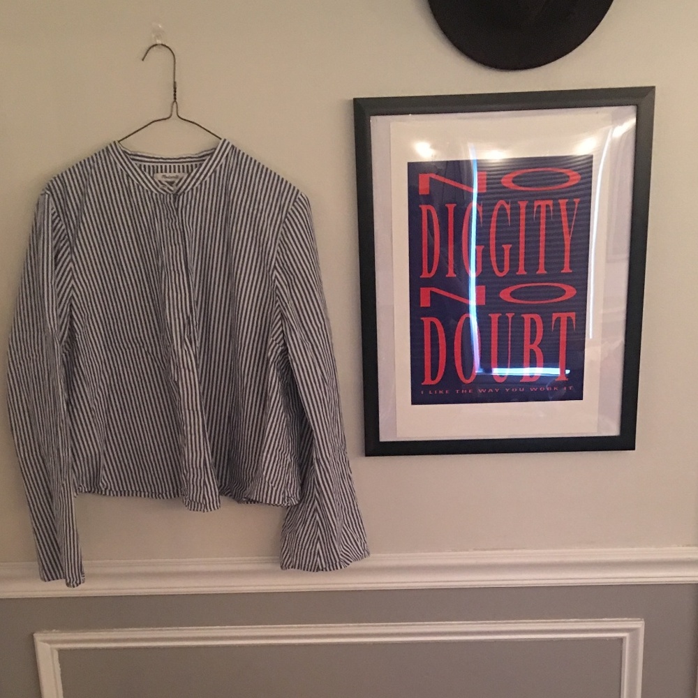 Striped white and blue blouse by Madewell